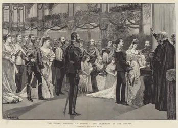 Het koninklijke huwelijk in Coburg, de ceremonie in de kapel